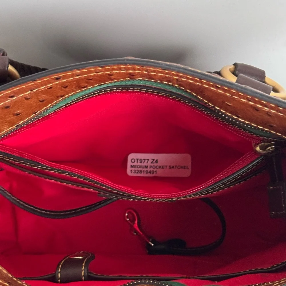 Dooney & Bourke Ostrich Exotic
Leather Medium Pocket Satchel (OT977) - Picture 11 of 15